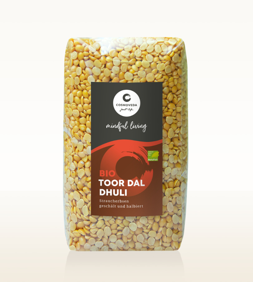 BIO Toor Dal Dhuli - halbierte, geschälte Straucherbsen